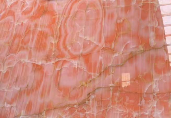 Lembaran Onyx Merah Muda|Batu Alam Tembus Untuk Bar & Hotel Mewah